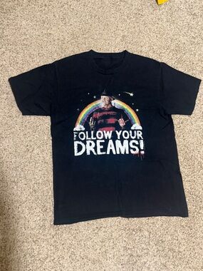 Black 'Follow Your Dreams' Graphic Short Sleeve Tee